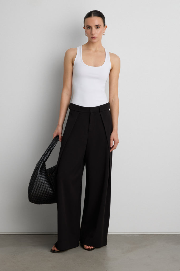 Wide Leg Pant with Folded Pleat | OAK + FORT – OAK + FORT USA
