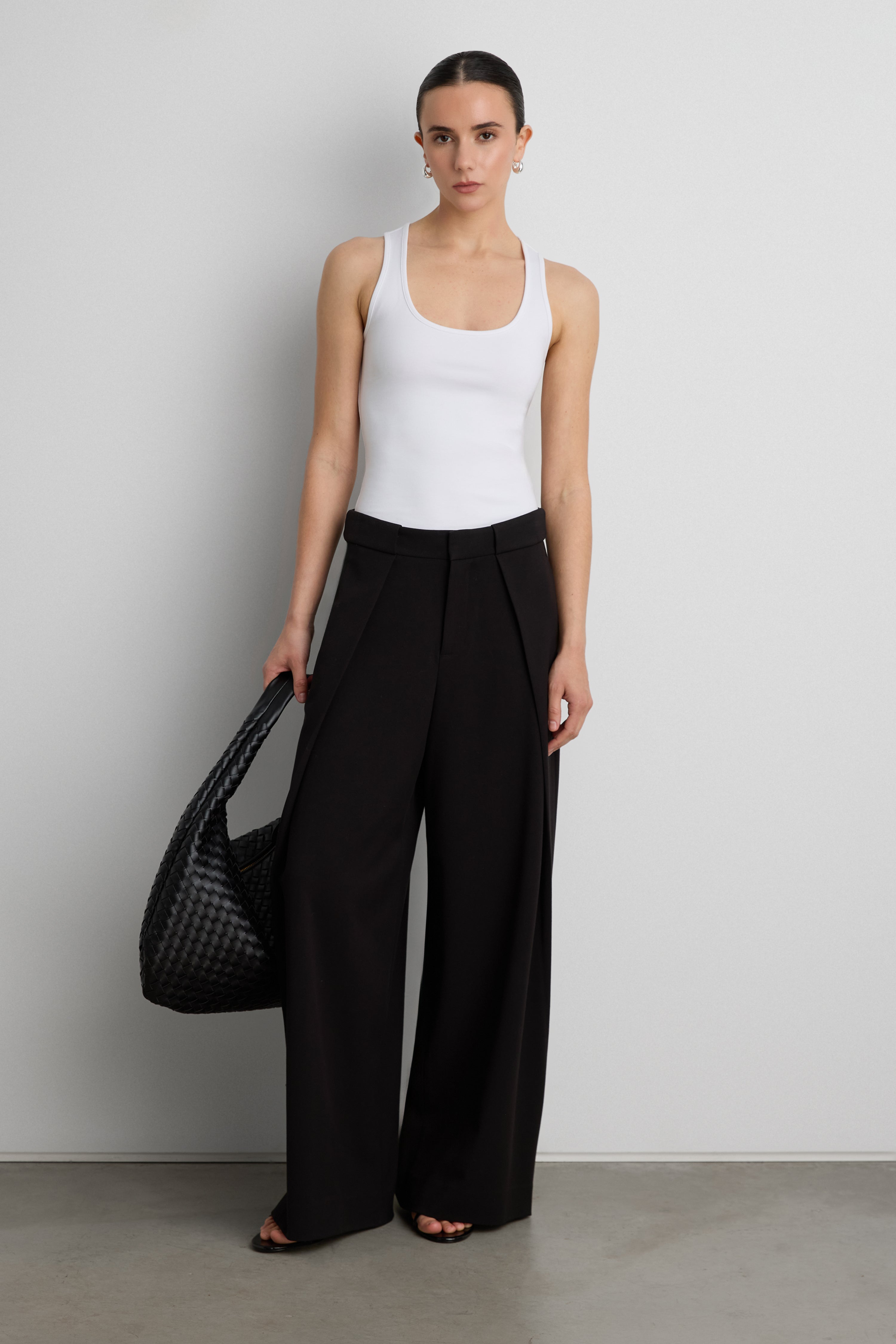 Wide Leg Pant with Folded Pleat | OAK + FORT – OAK + FORT USA