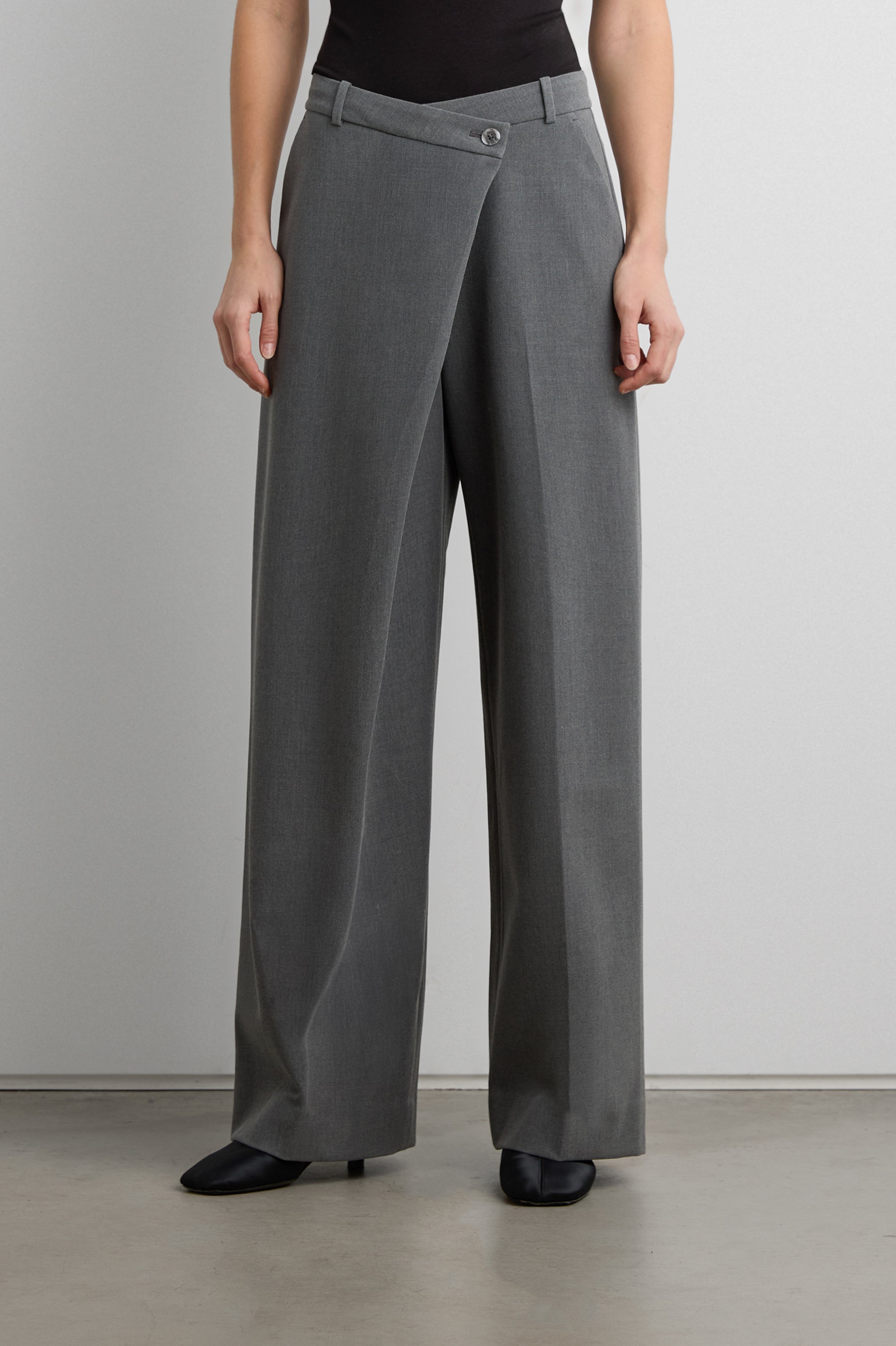 Front Wrap Straight Leg Trouser | OAK + FORT – OAK + FORT USA