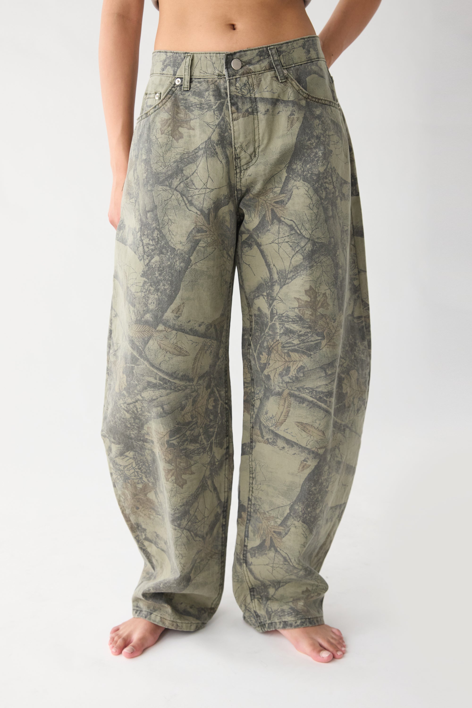 Camo Print Barrel Pant | OAK + FORT – OAK + FORT USA
