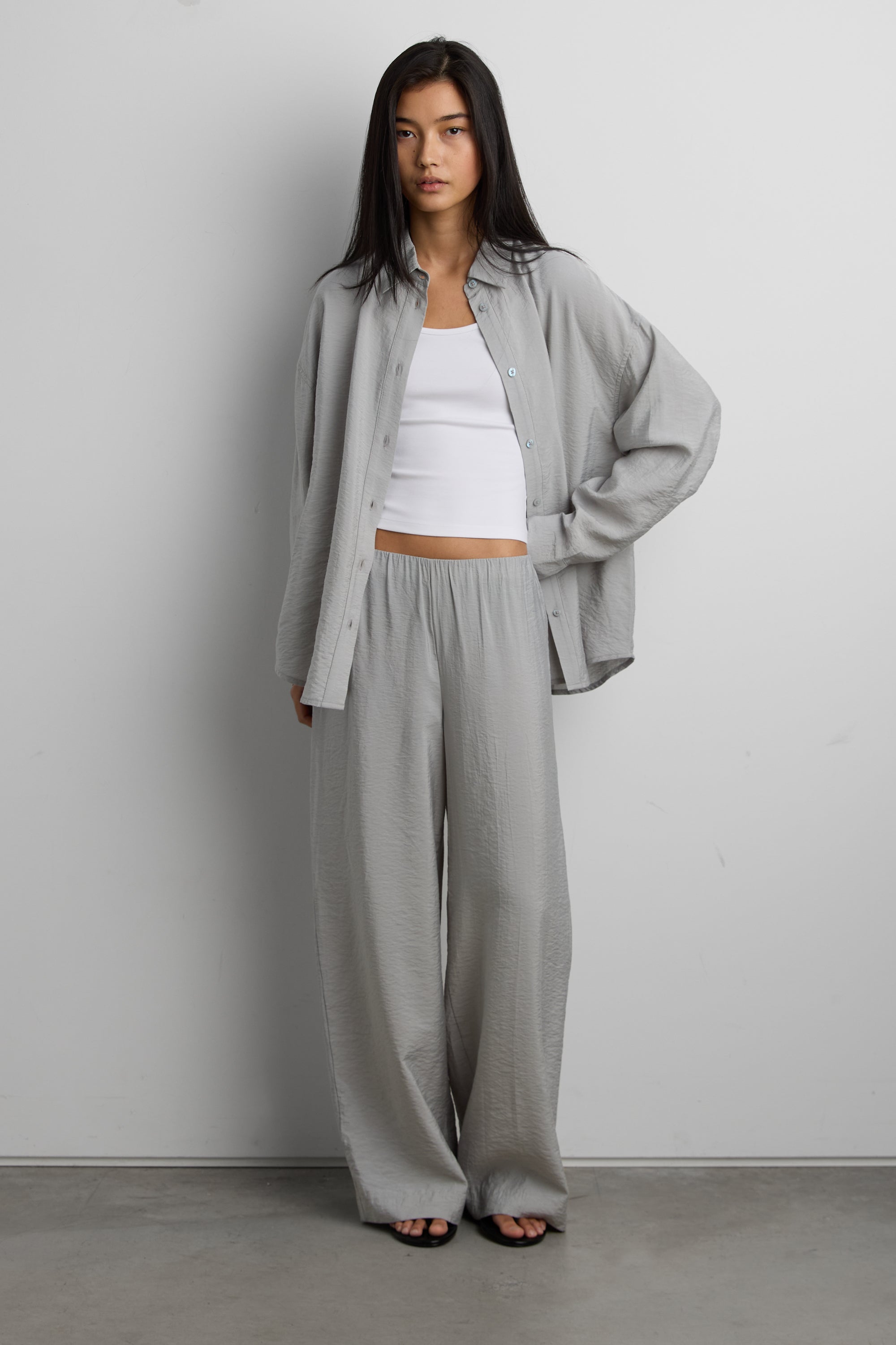 Lightweight Crinkled Pant with Waist Scarf | OAK + FORT – OAK +
