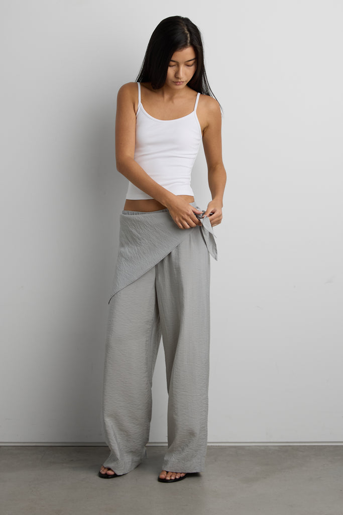 Lightweight Crinkled Pant with Waist Scarf | OAK + FORT – OAK +