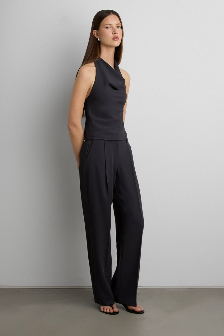 MID-RISE WIDE LEG SUITING TROUSER in PHANTOM GREY — alternate angle