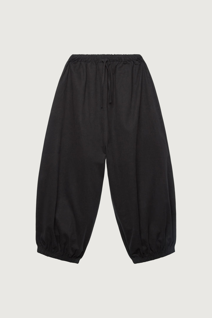 RELAXED BALLOON FIT COTTON PANT in Black — alternate angle