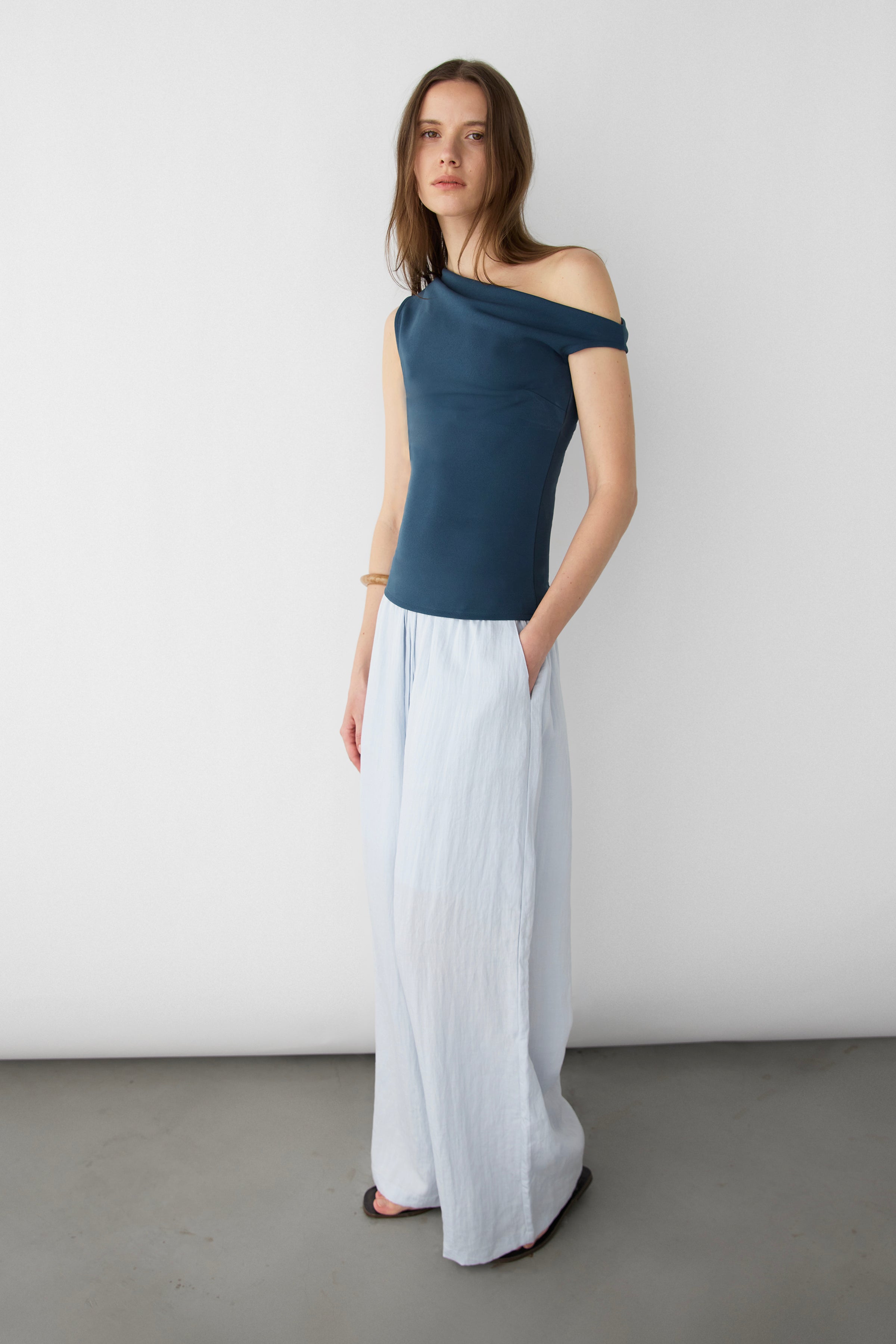 Asymmetric Off The Shoulder Tank | OAK + FORT – OAK + FORT USA