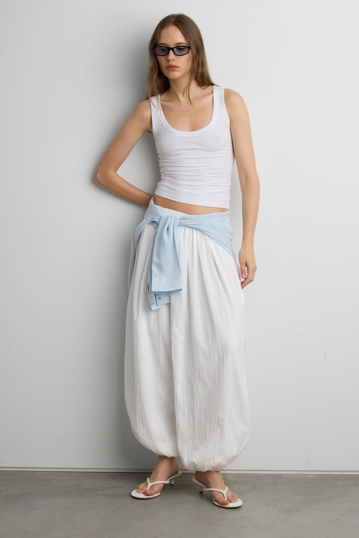 NYLON BALLOON PANT in White — alternate angle