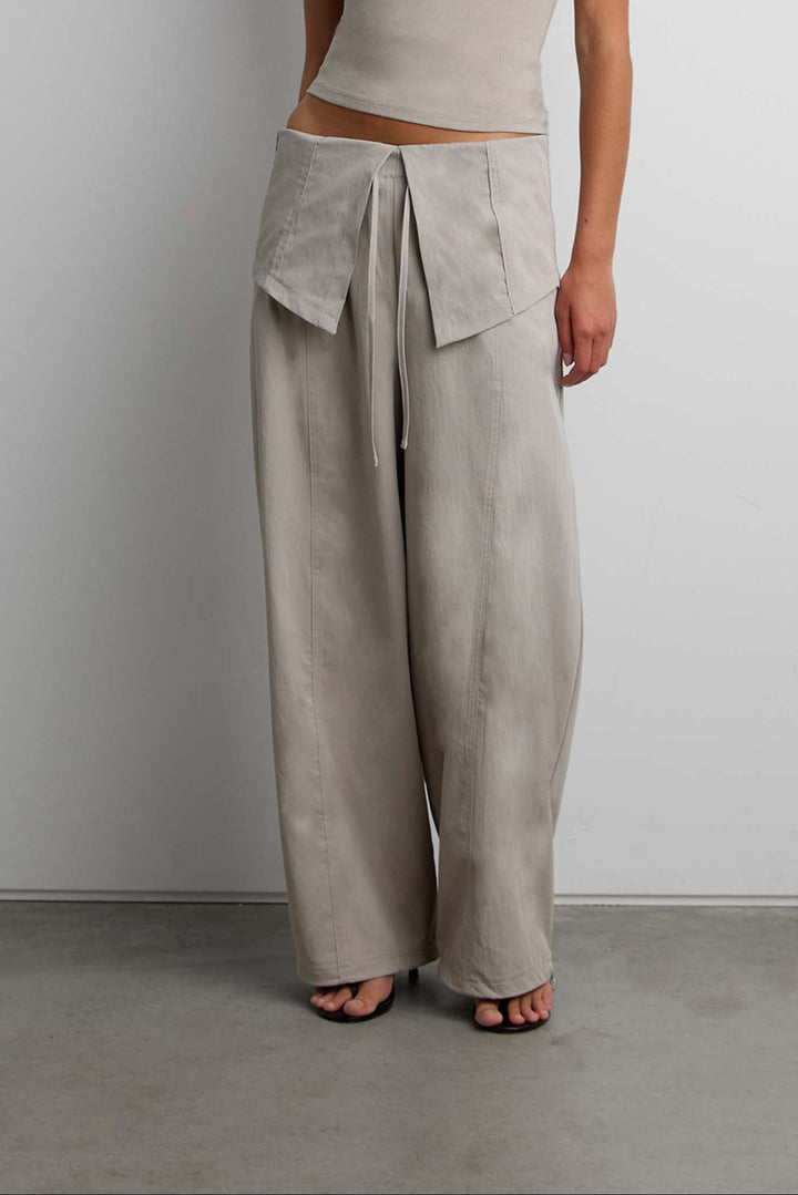 BALLOON PANTS WITH FOLDOVER WAIST in Gray — alternate angle