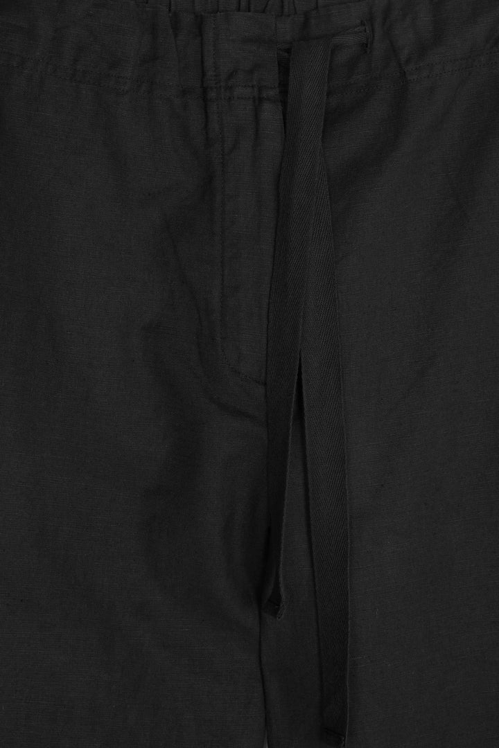 LINEN BLEND PANT in Black — alternate angle