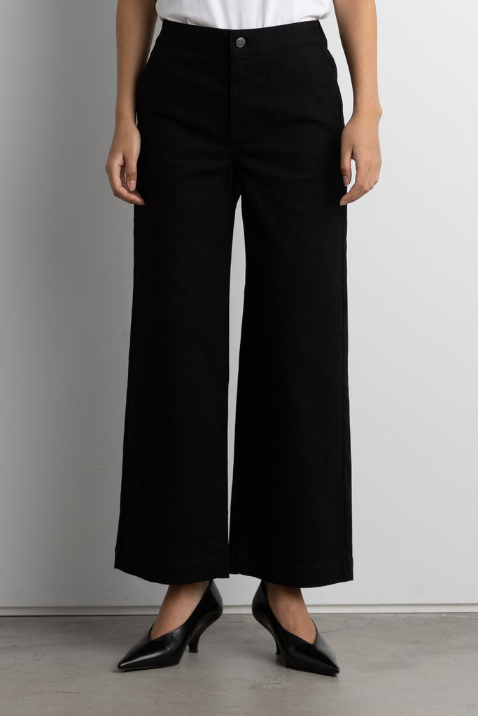 Cropped Length Twill Wide Leg Pant | OAK + FORT – OAK + FORT USA