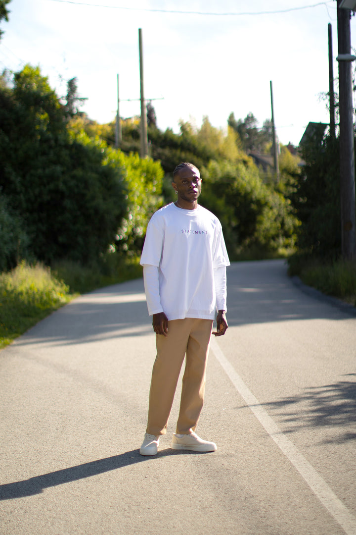 ELASTIC WAIST PANT in Warm Beige — alternate angle
