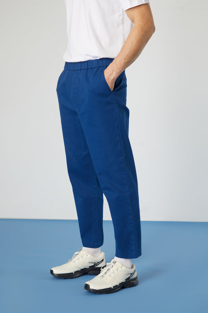 ELASTIC TWILL PANT in Navy Peony — alternate angle