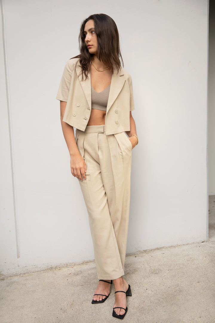 CROSSOVER PANT in Beige — alternate angle