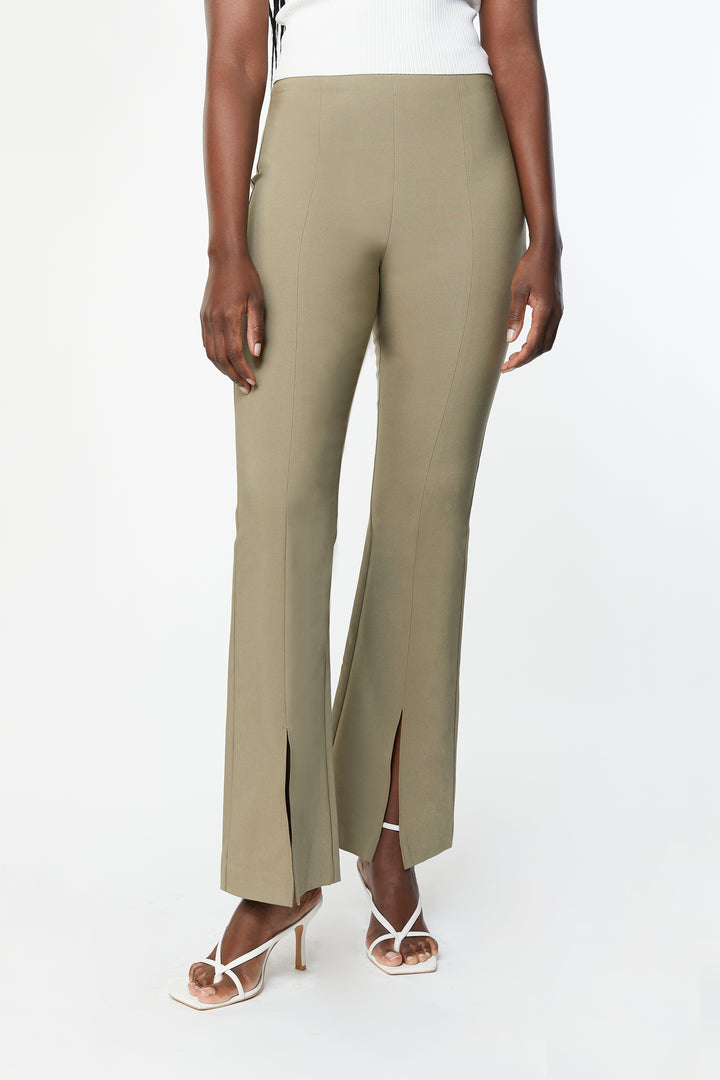 SPLIT HEM PANT in MOSS — alternate angle