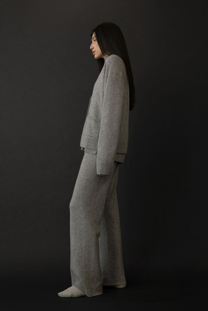 【週末価格】サイズ1/グレー/CASHMERE TROUSERS Women's Brera Ribbed Cashmere Sweatpants - Medium Grey
