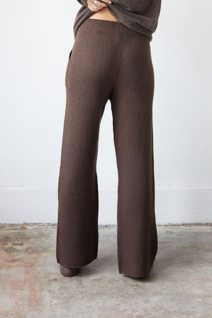 COZY SWEATER PANT in Chocolate Brown — alternate angle