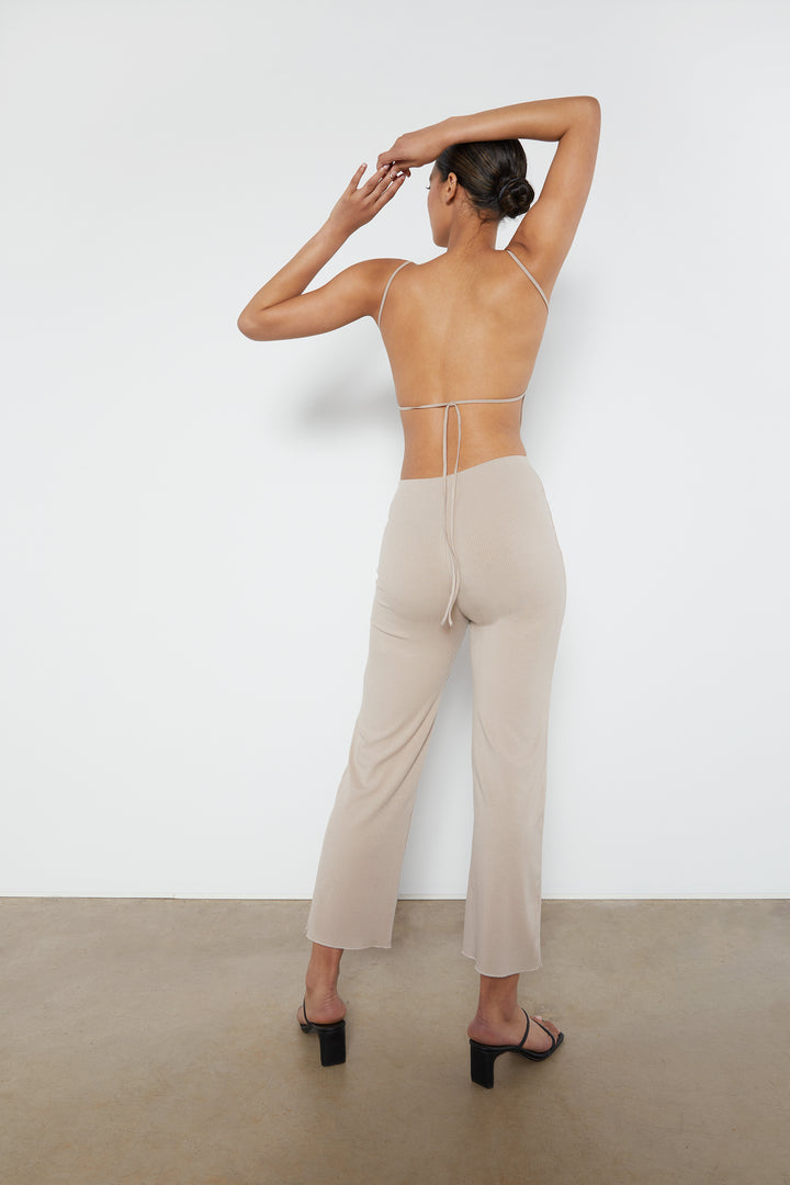 KNIT PANTS in Taupe — alternate angle