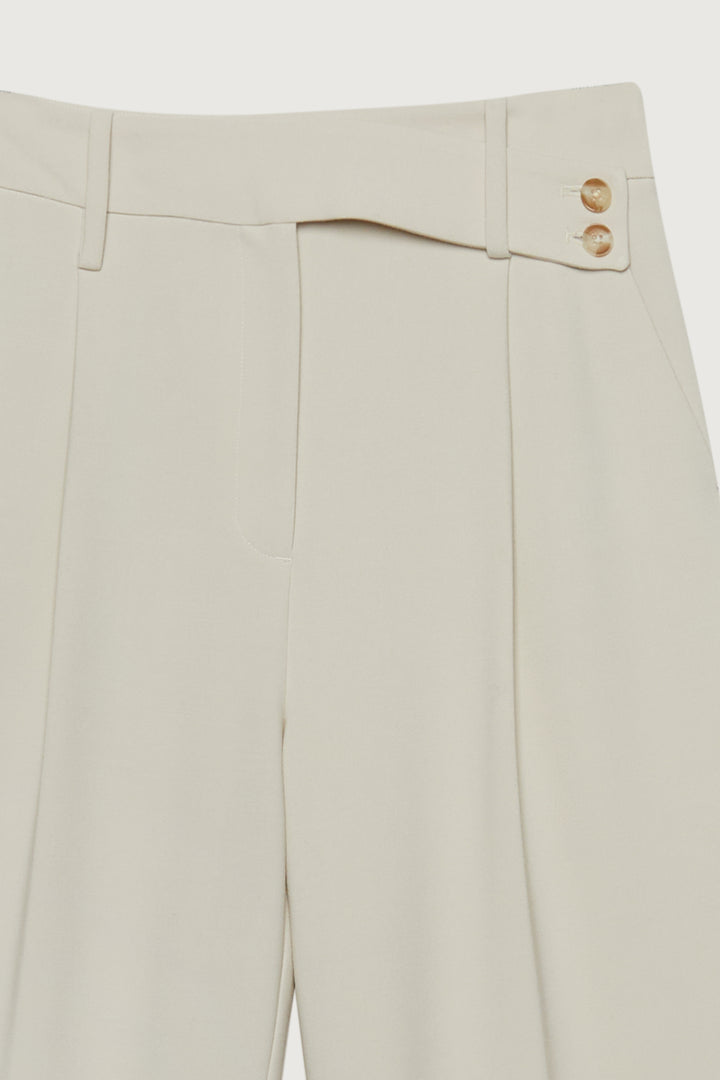 WIDE LEG CROSSOVER PANT in Light Oatmeal — alternate angle