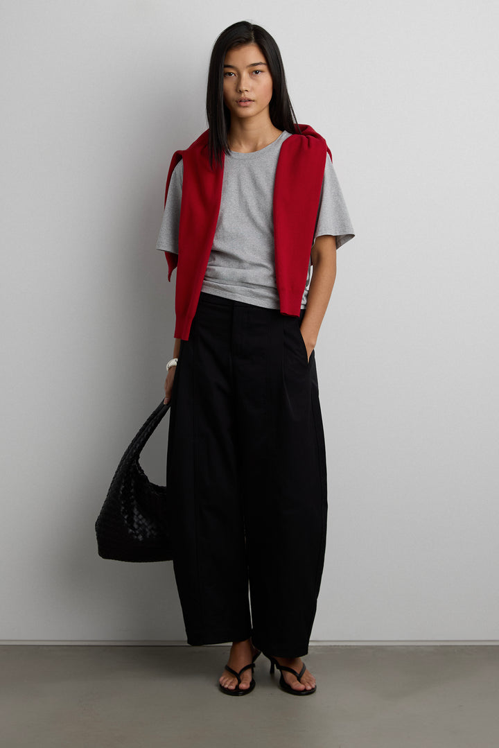 PETITE RELAXED PLEATED WIDE LEG PANT in Black — alternate angle