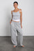 Relaxed elastic waist lounge pant in gray — main image