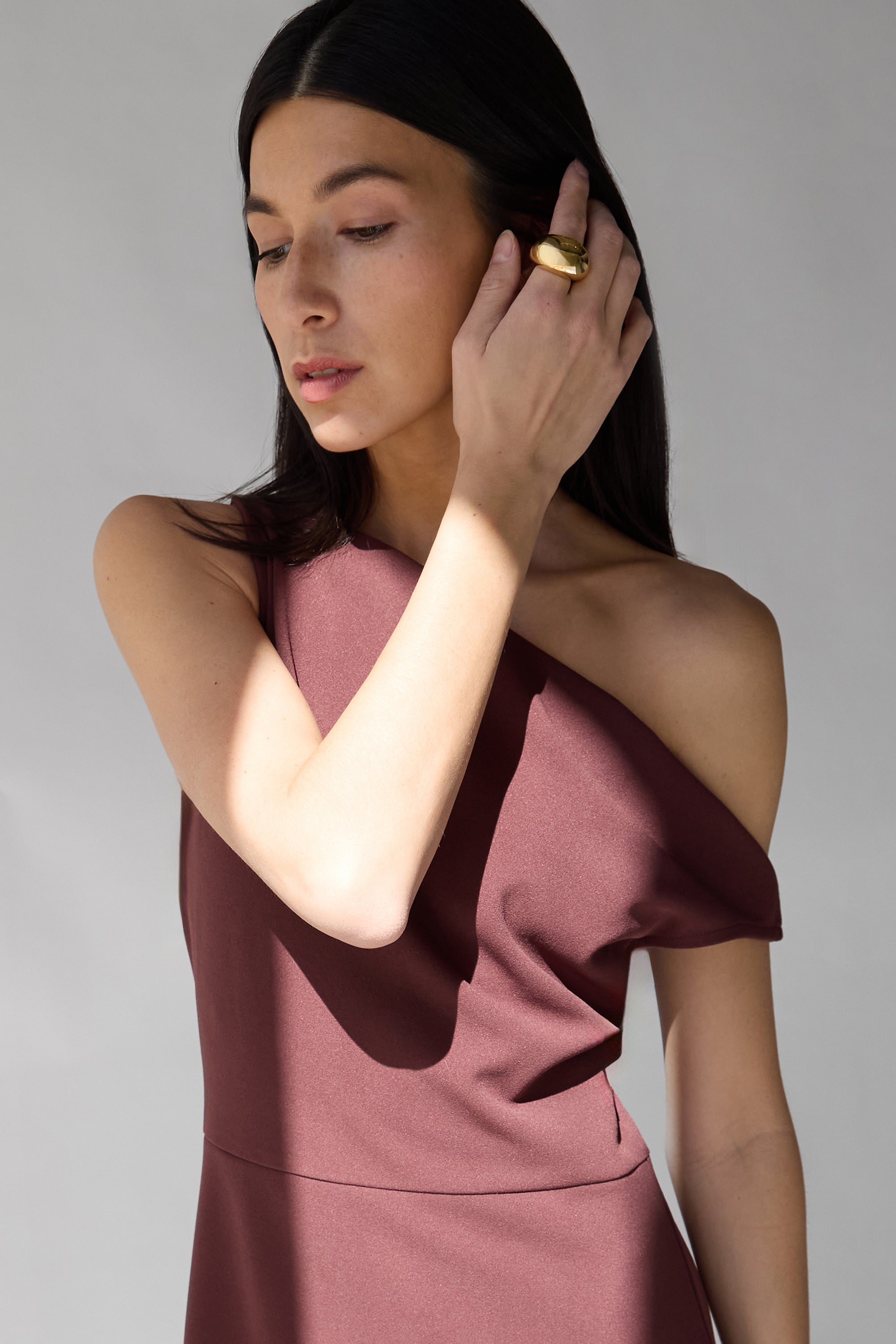 Asymmetrical One Shoulder Knit Dress | OAK + FORT – OAK + FORT USA