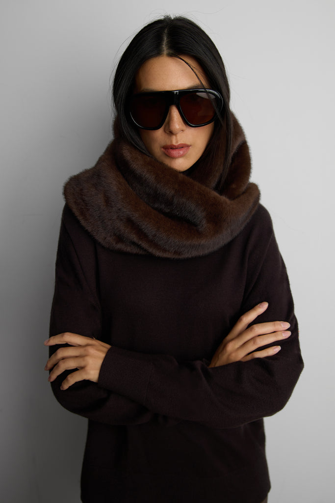 THROW snood ブラウン フリー Faux Fur Snood | OAK + FORT – OAK + FORT USA