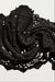 Lace knit textured scarf in black — main image