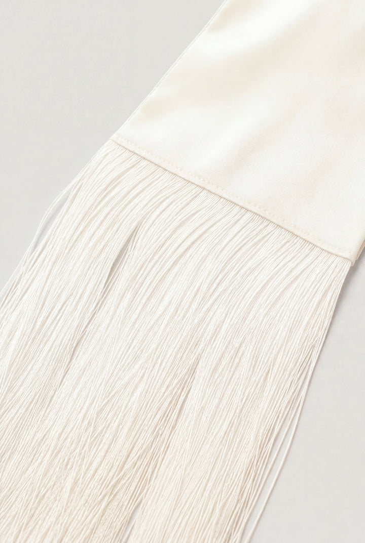 FRINGE SCARF in White — alternate angle