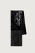 Velvet fringe scarf in black — main image