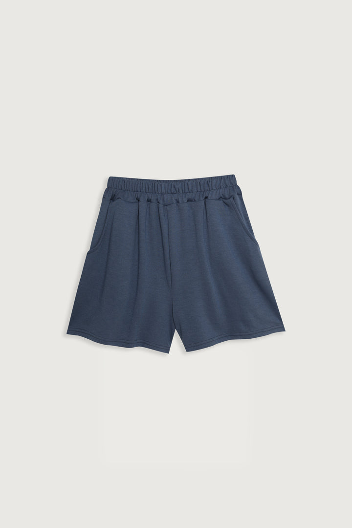 HALF ZIP AND SHORT SET in Navy — alternate angle