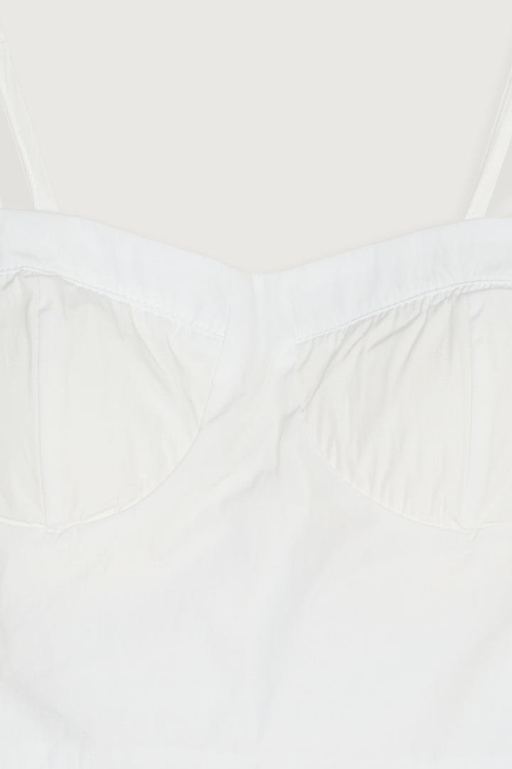 BUSTIER TANK AND OVERSIZED SHIRT SET in White — alternate angle