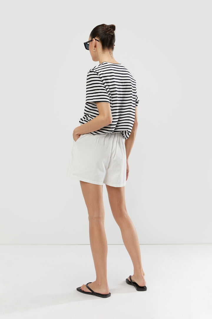 COTTON SHORT in White — alternate angle