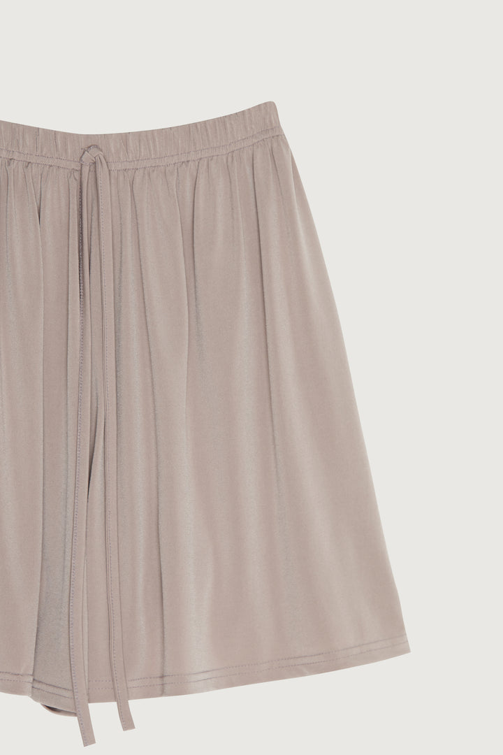DRAWSTRING SHORT in Taupe — alternate angle