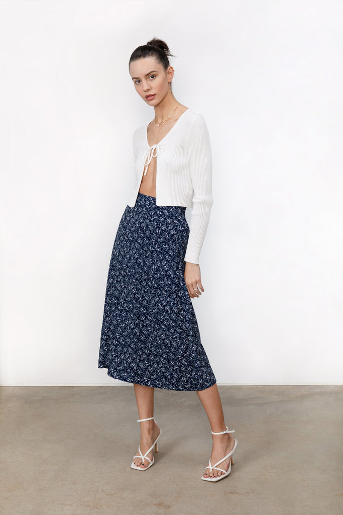 knee length dresses for ladies FLORAL MIDI DRESS – OAK + FORT USA main image 0