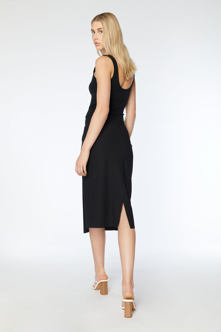 MIDI SKIRT in Black — alternate angle