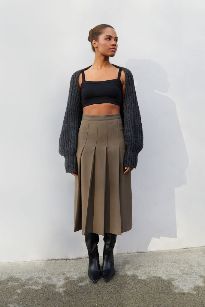 Pleated Midi Skirt | OAK + FORT – OAK + FORT USA