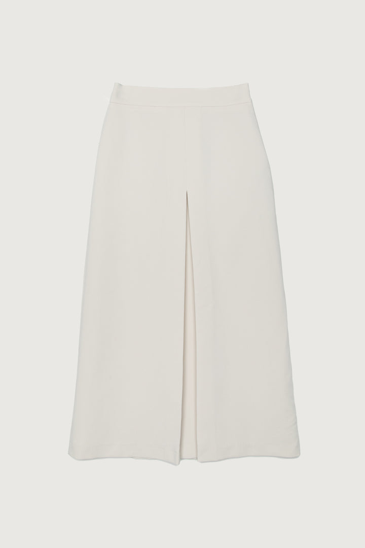 MIDI SKIRT WITH FRONT PLEAT in Cream — alternate angle