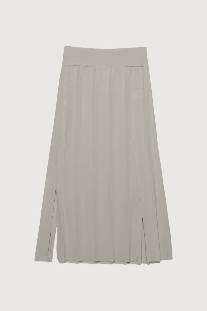 WIDE RIBBED MIDI SKIRT