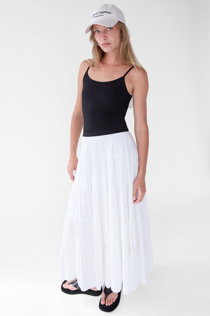 Tiered Skirt with Elastic Waistband | OAK + FORT – OAK + FORT USA
