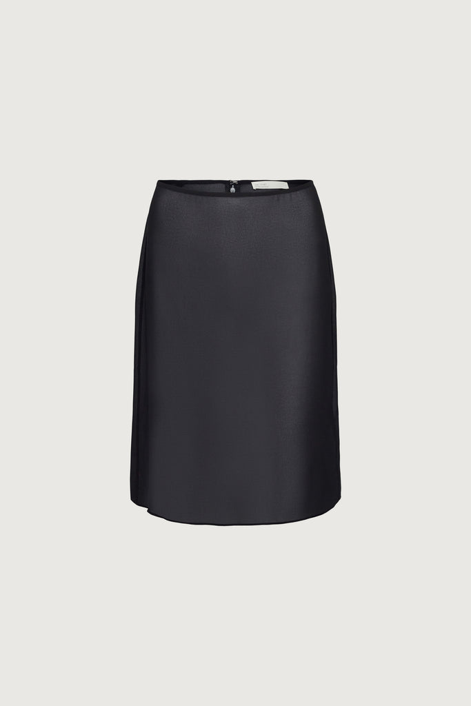 Mid length conical satin skirts telluride