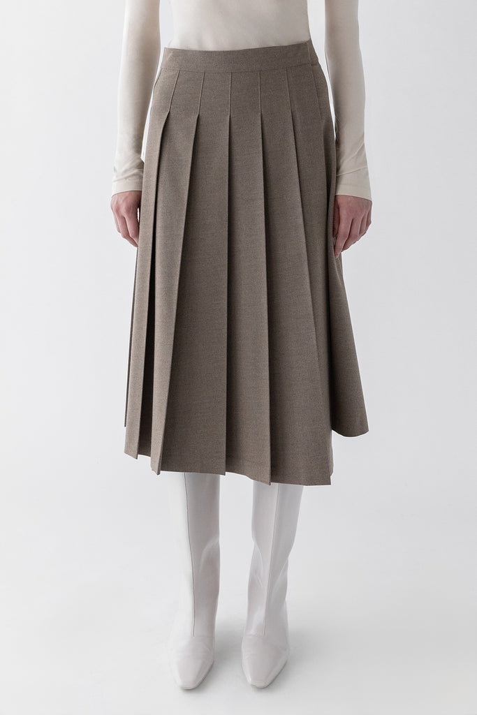 Midi Pleated Asymmetrical Skirt | OAK + FORT – OAK + FORT USA