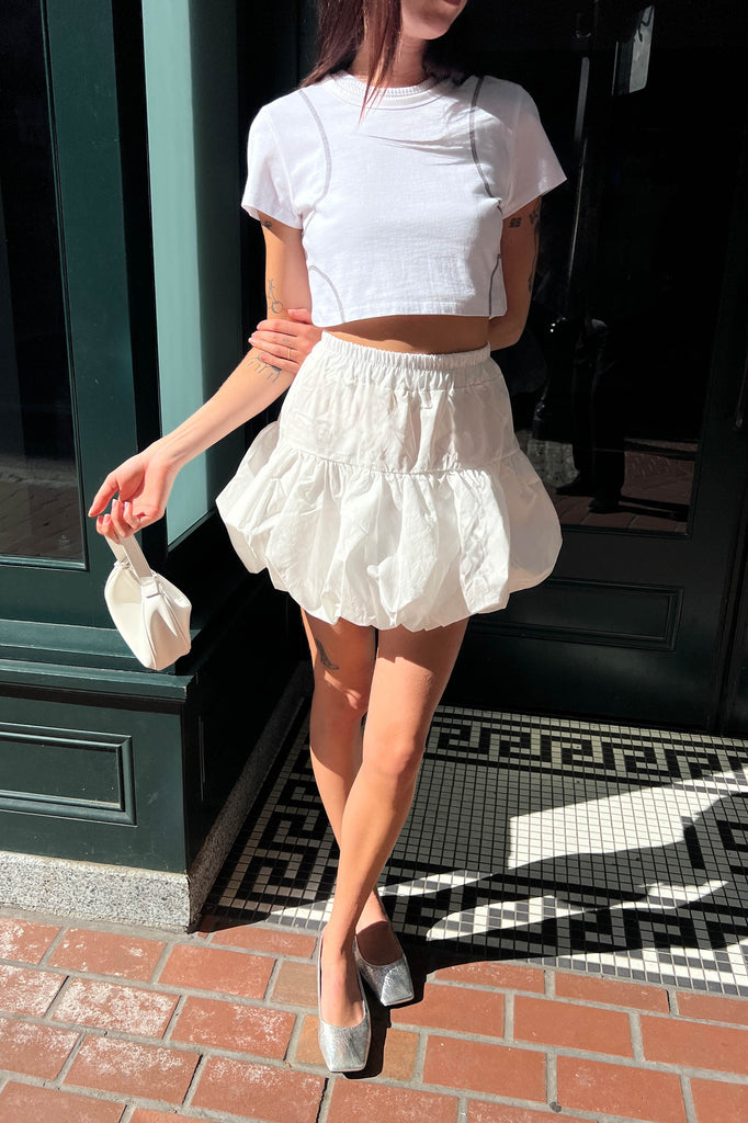BUBBLE HEM MINI SKIRT - Main Image