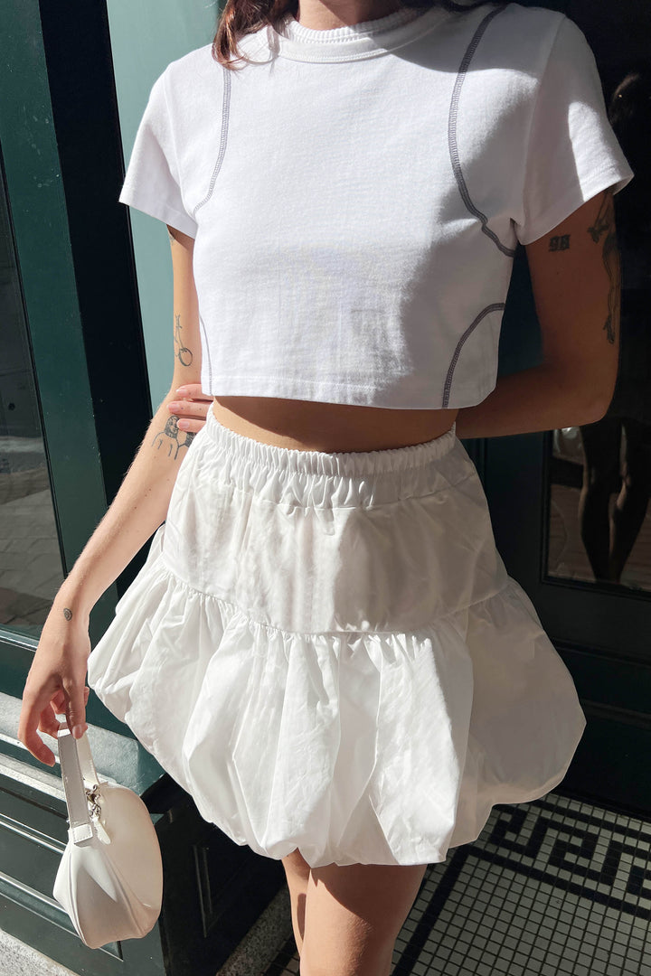 BUBBLE HEM MINI SKIRT