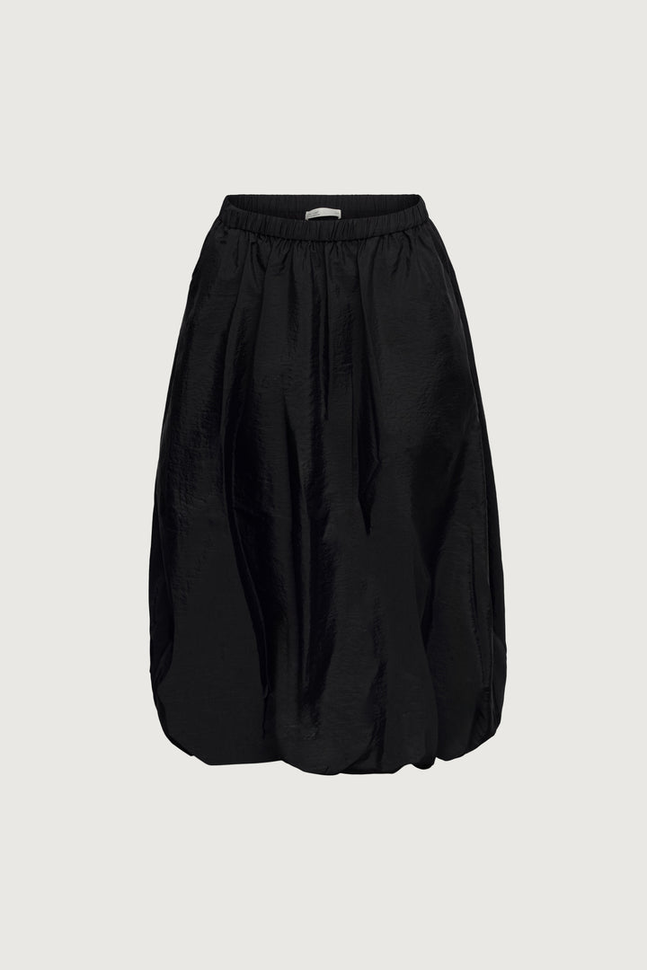 BUBBLE HEM MIDI SKIRT in Black — alternate angle