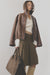 Pleated midi a-line skirt in teak brown — main image