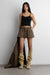 Mini canvas pleated skort in dark olive — main image