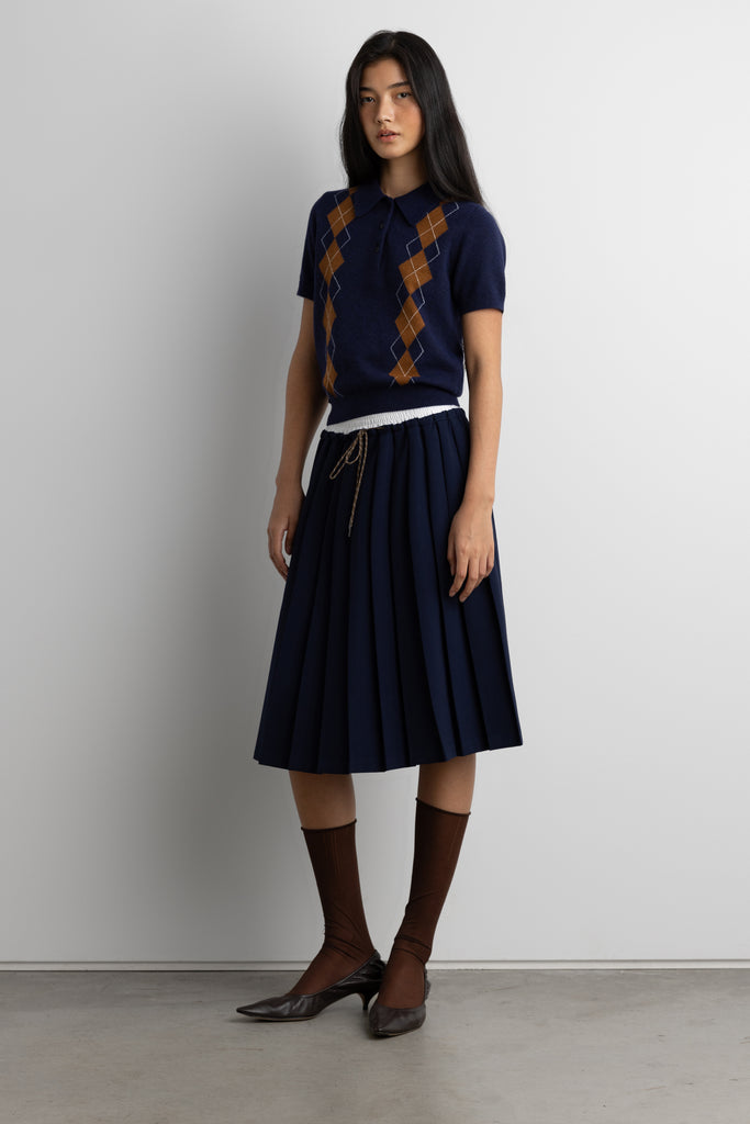Exposed Waist Pleated Midi Skirt | OAK + FORT – OAK + FORT USA