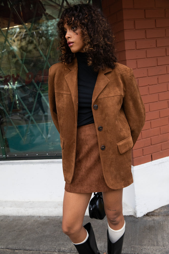 Vegan Suede Mini Skirt | OAK + FORT – OAK + FORT USA