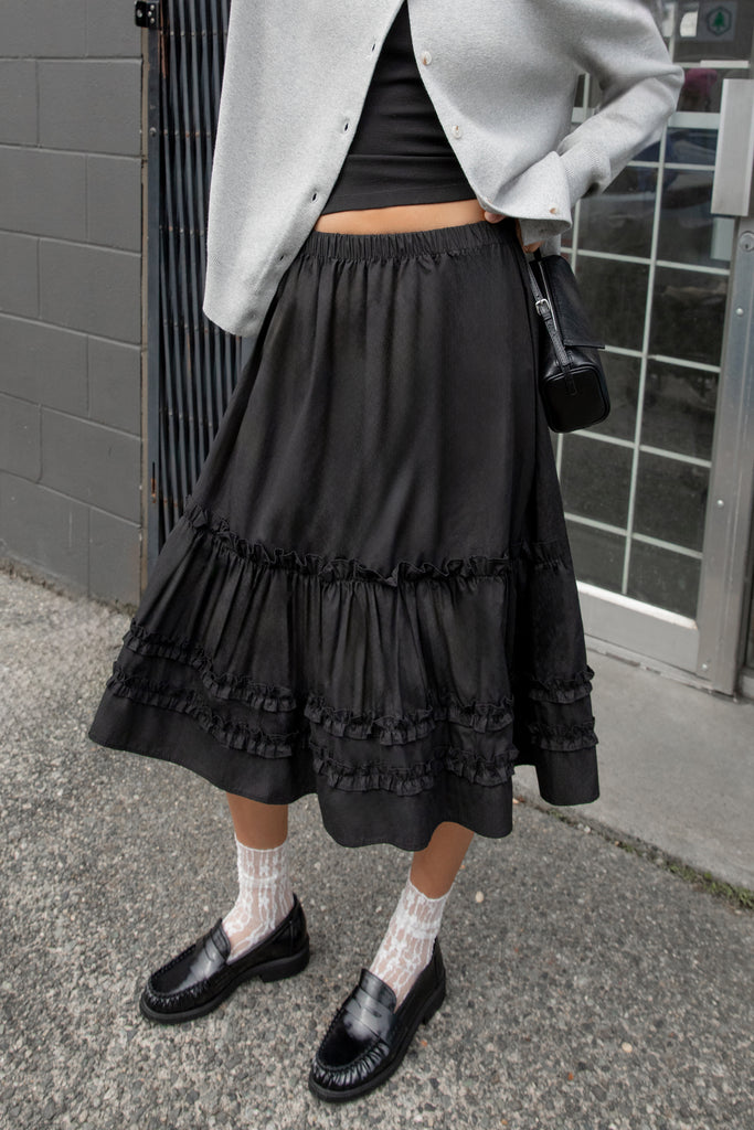 Ruffled Midi Skirt | OAK + FORT – OAK + FORT USA