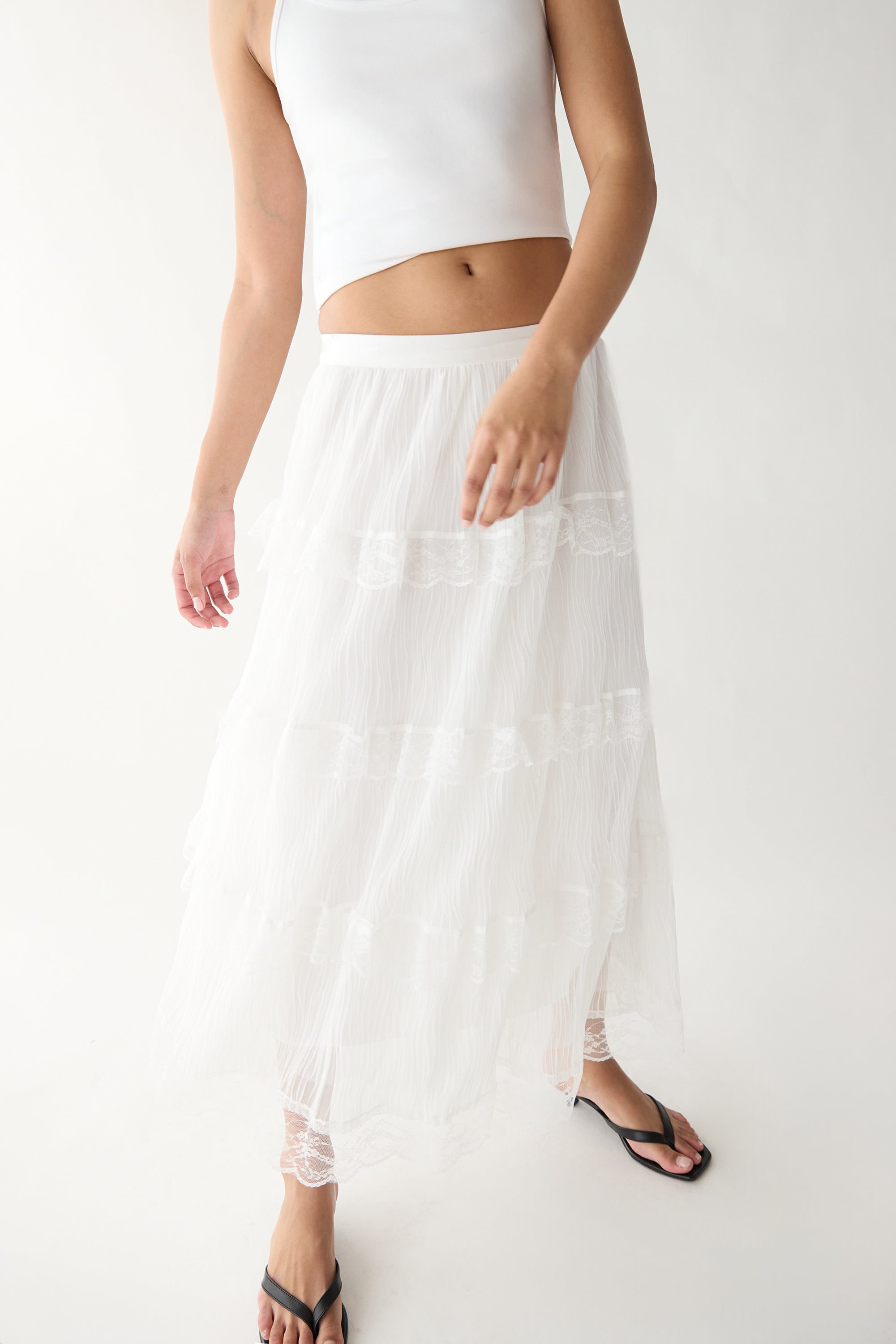Tiered Ruffle Maxi Skirt | OAK + FORT – OAK + FORT USA