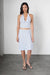 Polka dot midi skirt in white black polka dot — main image